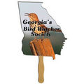 Georgia State Fast Fan w/ Wooden Handle & Front Imprint (1 Day)